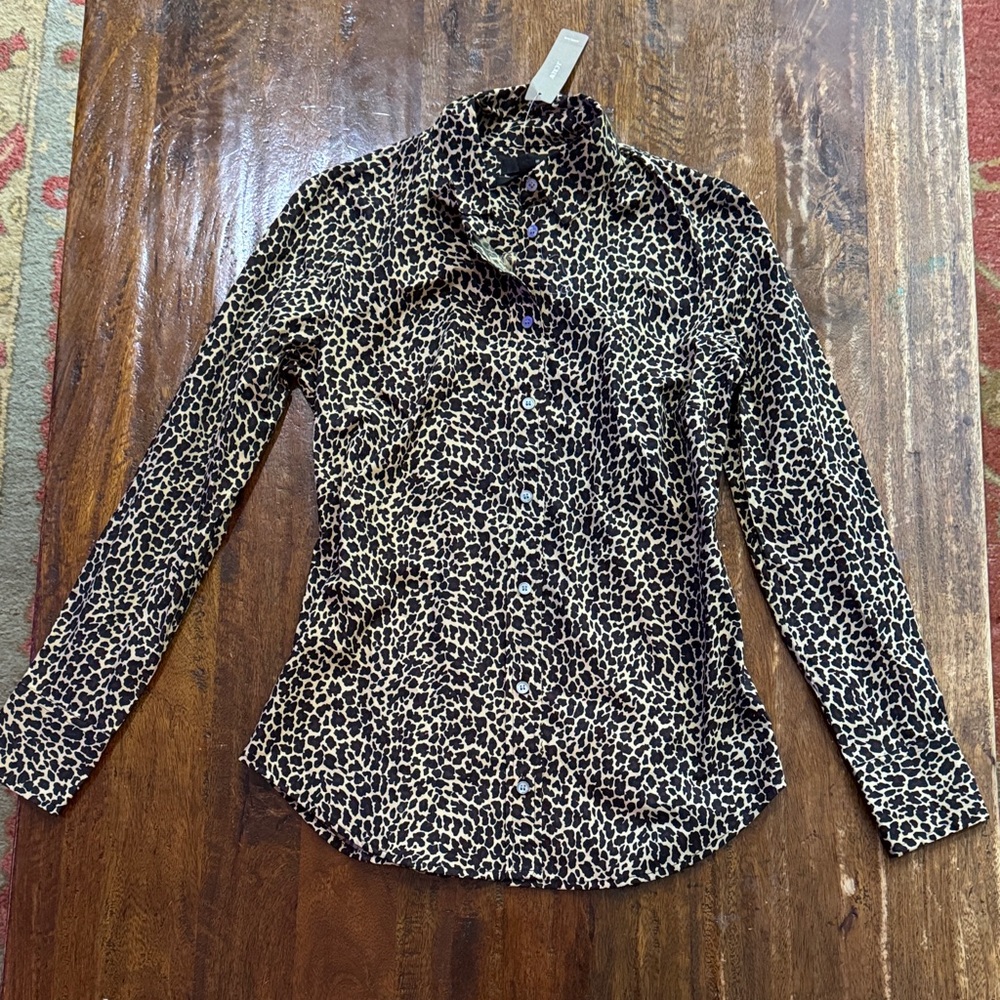 J. Crew Leopard Button Down Shirt